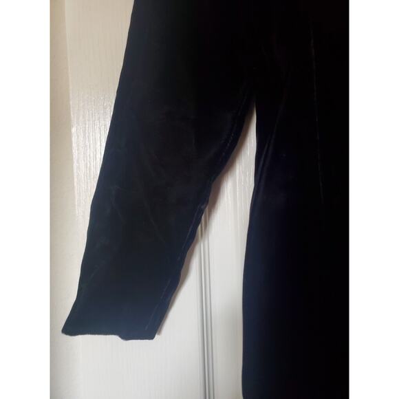 Vintage 80s Formal Black Velvet Drop Waist Tier Ruffled Skirt Midi Dress, Size 8 - Picture 13 of 13